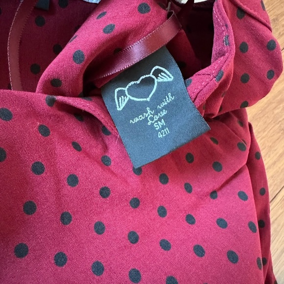 NWT Vintage Y2K Hell Bunny Vixen Dress Red Black Polka Dot Retro Pinup S-M - Picture 10 of 12